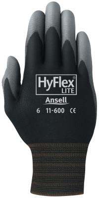 HyFlex® 11-600 Palm-Coated Gloves, Size 7, Black