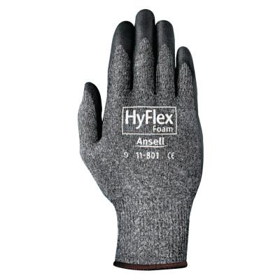 HyFlex Foam Gray Gloves, 9, Black/Gray