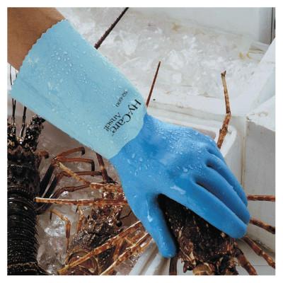 Hy-Care® Gloves, 9, Natural Latex, Blue