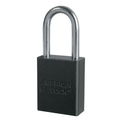 Solid Aluminum Padlocks, 1/4 in Diam., 1-1/2 in L X 3/4 in W, Black