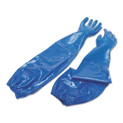 Nitri-Knit™ Supported Nitrile Gloves, Elastic Cuff, Interlock Lined, 9, Blue