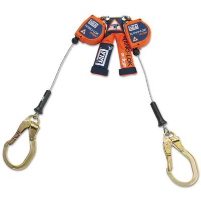 Nano-Lok Edge Twin-Leg Quick Connect Self Retracting Lifeline Cables, Lock Hook