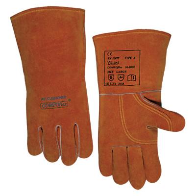 COMFOflex® Premium Leather Welding Gloves, Split Cowhide, Large, Buck Tan