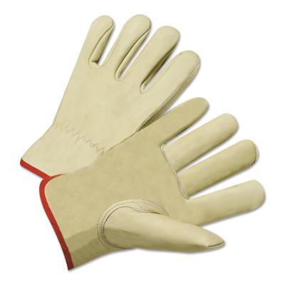 Standard Grain Cowhide Leather Driver Gloves, Medium, Unlined, Tan