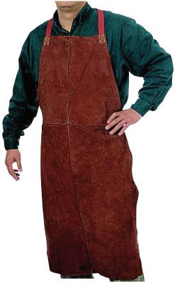 Premium Side Split Cowhide Leather Bib Apron, 24 in W x 42 in L, Lava Brown