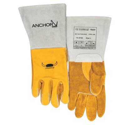 Premium Welding Gloves, Grain Cowhide, X-Large, Gold