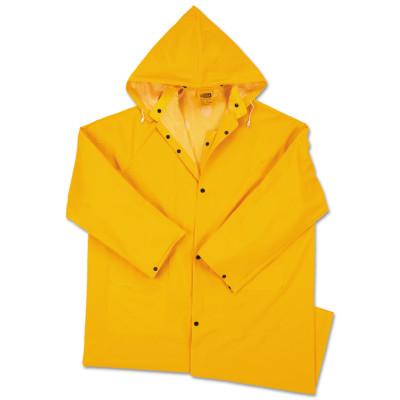 48 in Raincoat with Detachable Hood, 0.35 mm, PVC over Polyester, Yellow, Medium