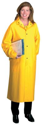 48 in Raincoat with Detachable Hood, 0.35 mm, PVC over Polyester, Yellow, 2X-Large