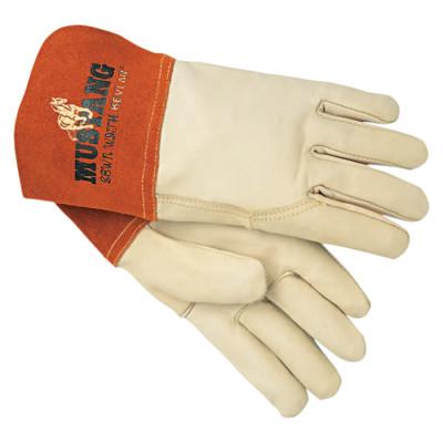 Mig/Tig Welders Gloves, Premium Grain Cowhide, Medium, Beige