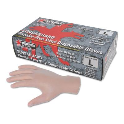 SENSAGUARD Powder-Free Vinyl Disposable Gloves, 5 mil, X-Large, Clear