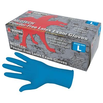 MedTech Exam Gloves, Large, Blue, Latex, 15 mil