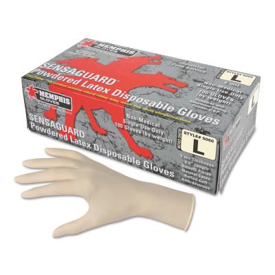 Disposable Latex Gloves, Gauntlet, Powdered, 5 mil, Medium