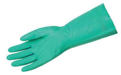 Unsupported Nitrile Gloves, Straight; Gauntlet Cuff, Flocked Lined, Size 10