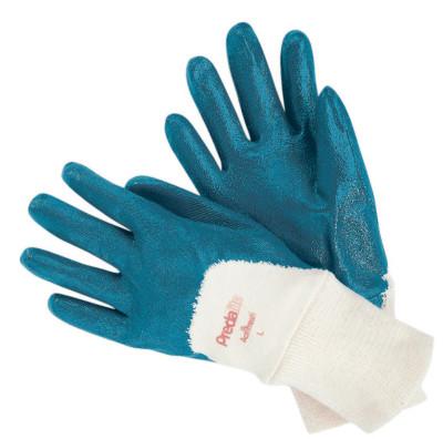 Predalite Nitrile Gloves, Large, Blue, Palm Coated, Smooth Finish