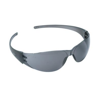 Checkmate Safety Glasses, Gray Lens, Polycarbonate, Anti-Scratch, Black Frame