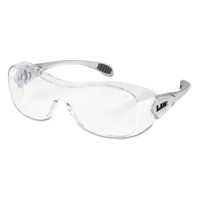 Law OTG Protective Eyewear, Clear Lens, Polycarbonate, Anti-Fog, Silver Frame