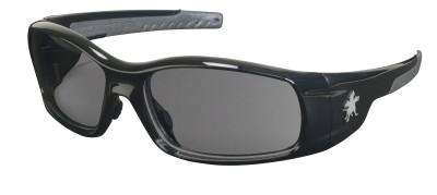 Swagger Safety Glasses, Gray Lens, Polycarbonate, Black Frame, Polycarbonate