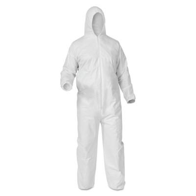 KLEENGUARD™ A35 Coveralls, White, 2X-Large, Attached Hood, Elastic Wrists/Ankles