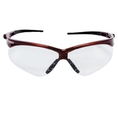 V30 Nemesis* Safety Glasses, Clear, Polycarbonate, Anti-Fog, Inferno/Red, Nylon