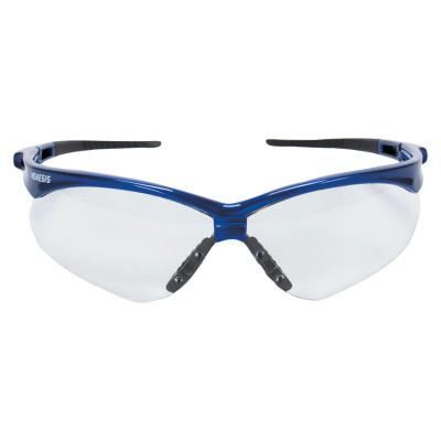 V30 Nemesis Safety Glasses, Clear Lens, Polycarbonate, Anti-Foglic Blue Frame