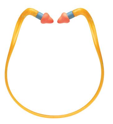 QB2HYG Banded Earplugs, Polyurethane, Orange, Corded