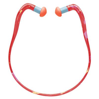 QB3HYG Banded Earplugs, Polyurethane, Orange/Yellow, Banded