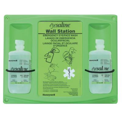 Emergency Eyewash Eyesaline Wall Station, 16 oz Double Bottle