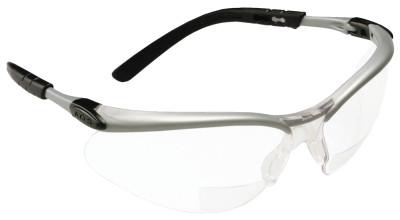 BX Safety Eyewear, +1.5 Diopter Polycarbon Hard Coat Lenses, Silver/Black Frame