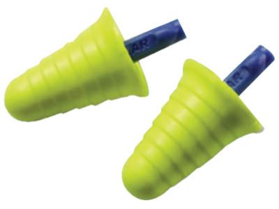 E-A-R Push-Ins w/Grip Ring Foam Earplugs, Polyurethane, Blue/Yellow, Uncorded