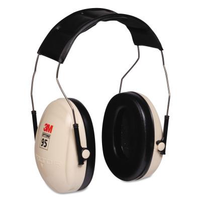 Optime 95 Earmuffs, 21 dB NRR, White/Black, Cap Attached