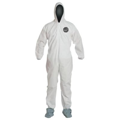 Proshield 10 Coveralls White with Attached Hood and Boots, White, 3X-Large