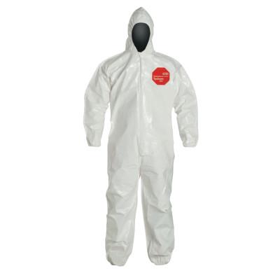 Tychem SL Coveralls with attached Hood, X-Large, White