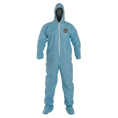 Tempro Coveralls with Attached Hood and Integrated Socks, Blue, 2X-Large