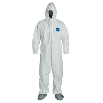 Tyvek Coveralls With Attached Hood and Boots, 3X-Large, White