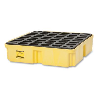 1-Drum Modular Platforms, Yellow, 2,000 lb, 15 gal, 26 in x 26 1/4 in