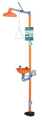 Eye Wash & Shower Stations, 12 in, SS & Safety Orange