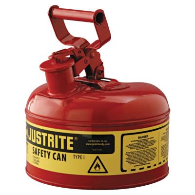 Type I Steel Safety Can, Flammables, 1 gal, Red