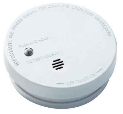 Battery Operated Smoke Alarms, Smoke;Fire, Ionization, 5 in Diam