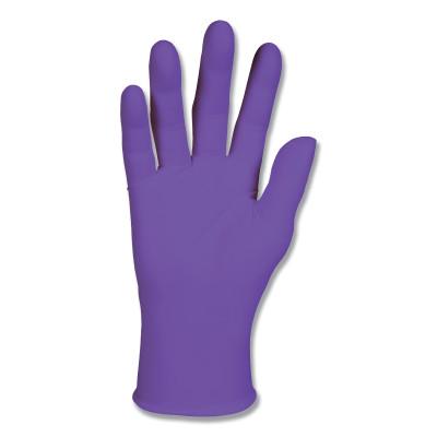 Purple Nitrile Exam Gloves, Beaded Cuff, Unlined, Small