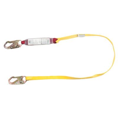 Sure-Stop Shock-Absorbing Lanyard, Anchorage Connection, 4 ft, Yellow