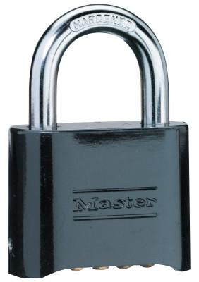 No. 178 Solid Brass Combination Padlocks, 5/16 in Diam., 1 in L X 1 in W, Brass