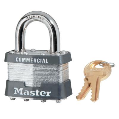 Laminated Padlocks Alike Key Code 3357,  5/16 in Diam., 3/4 in W, Chrome/Gray