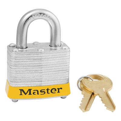 Steel Body Safety Padlocks, 9/32 in Diam., 3/4 in L X 5/8 in W, Yellow