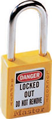 No. 410 & 411 Lightweight Xenoy Safety Lockout Padlocks, Yellow, Keyed Differently