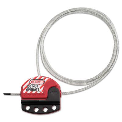 Adjustable Cable Lockout, 6 ft, Red