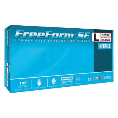 FreeForm SE Disposable Gloves, Nitrile, Finger - 13 mm; Palm-9 mm, Large, Blue