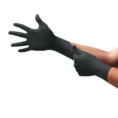 Onyx Disposable Gloves, Nitrile, Finger - 13 mm; Palm - 9 mm, X-Large, Black