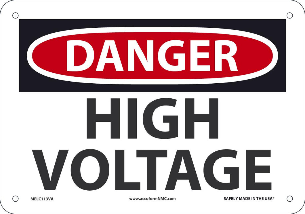 Sign DGR HIGH VOLTAGE 7X10 AL