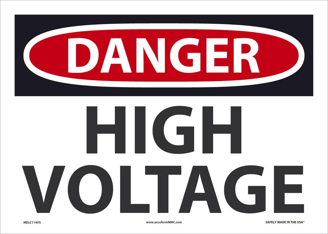 Sign DGR HIGH VOLTAGE 10X14 VN