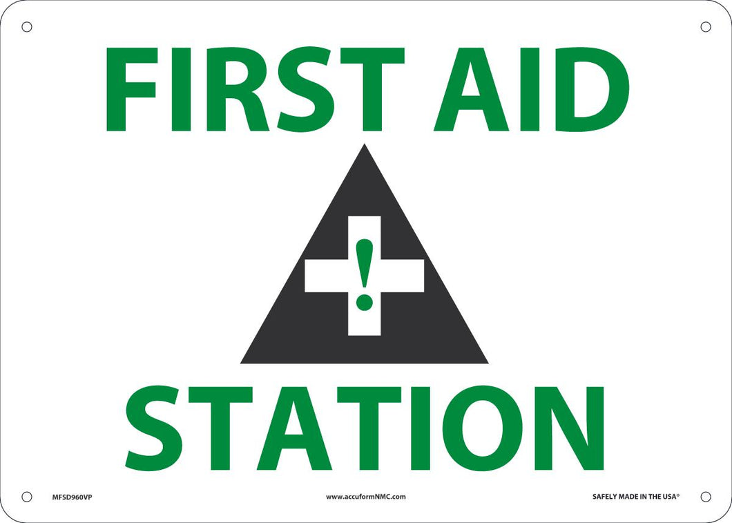 Sign FIRST AID STATION 10X14 PL